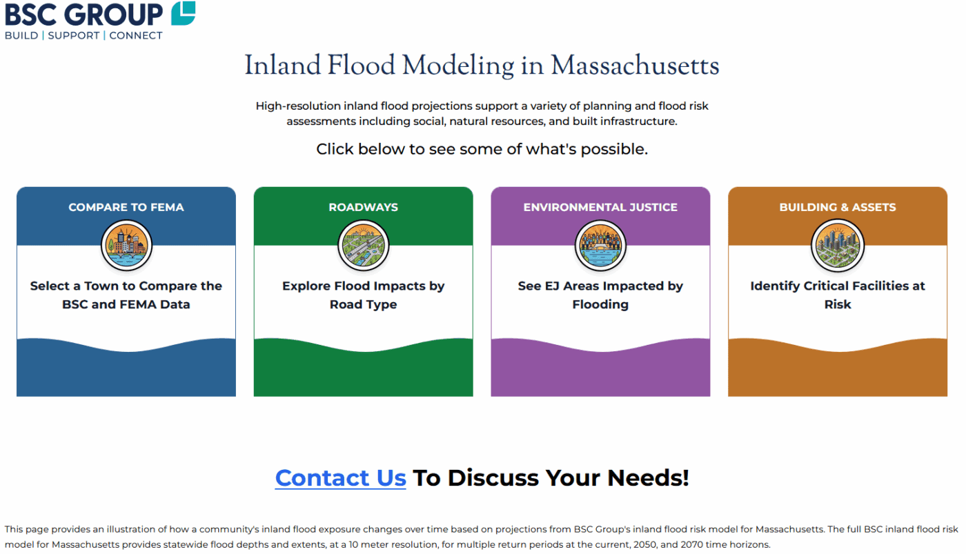 Explore some of the ways high-resolution inland flood projects can support planning and risk assessments for social systems, natural resources, and built infrastructure. 